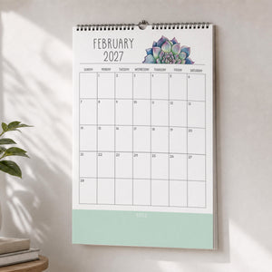 2027 Wall Calendar: Sunkissed Succulents