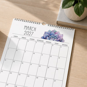 2027 Wall Calendar: Sunkissed Succulents