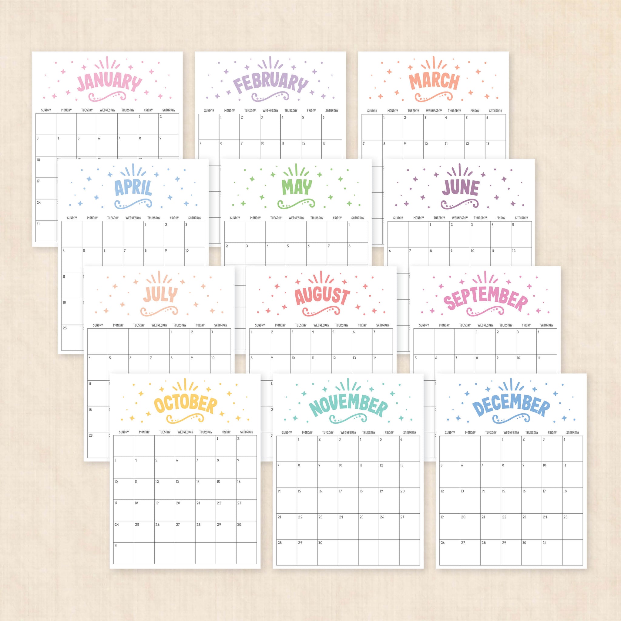 printable 2027 calendar