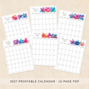printable 2027 calendar