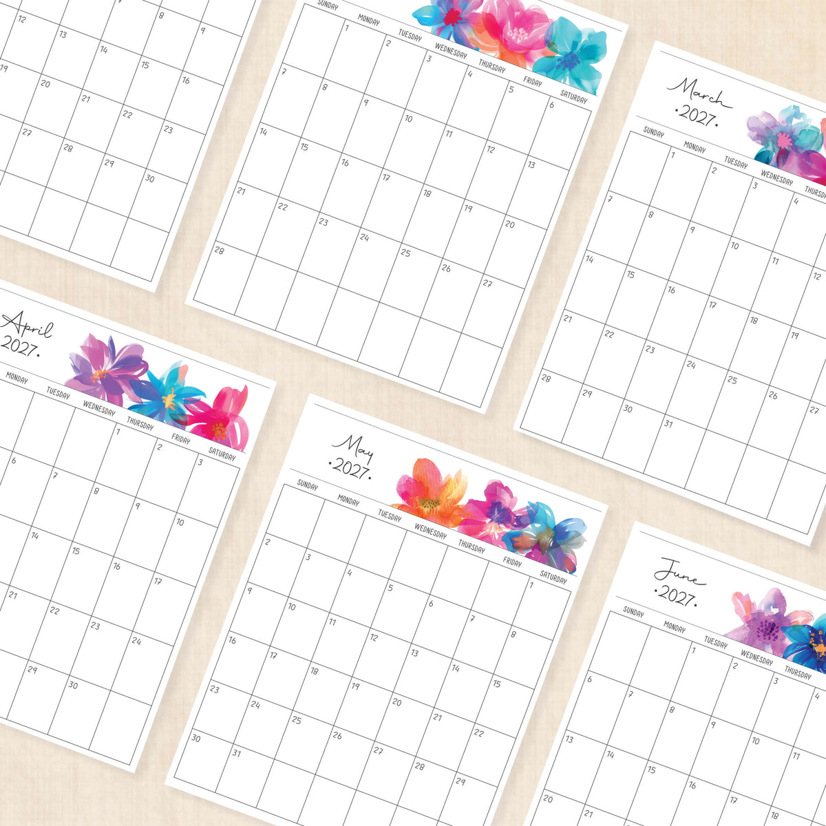 printable 2027 calendar
