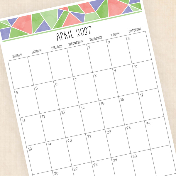 printable 2027 calendar
