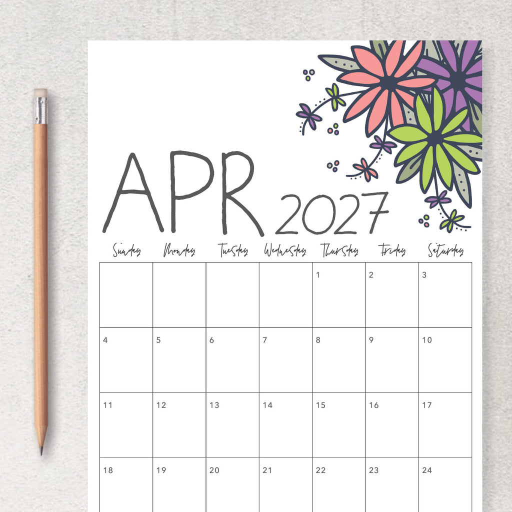 printable 2027 calendar