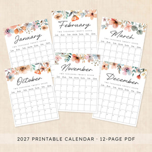 printable 2027 calendar