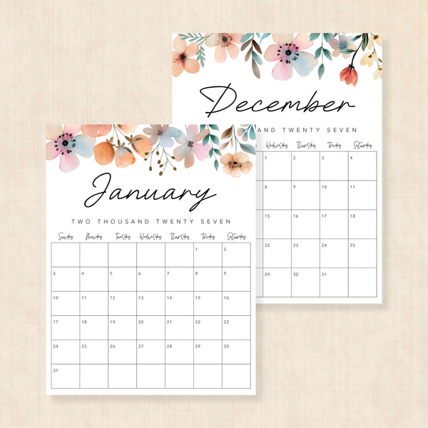 printable 2027 calendar