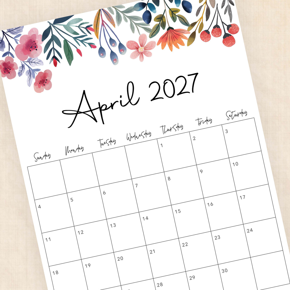2027 calendar