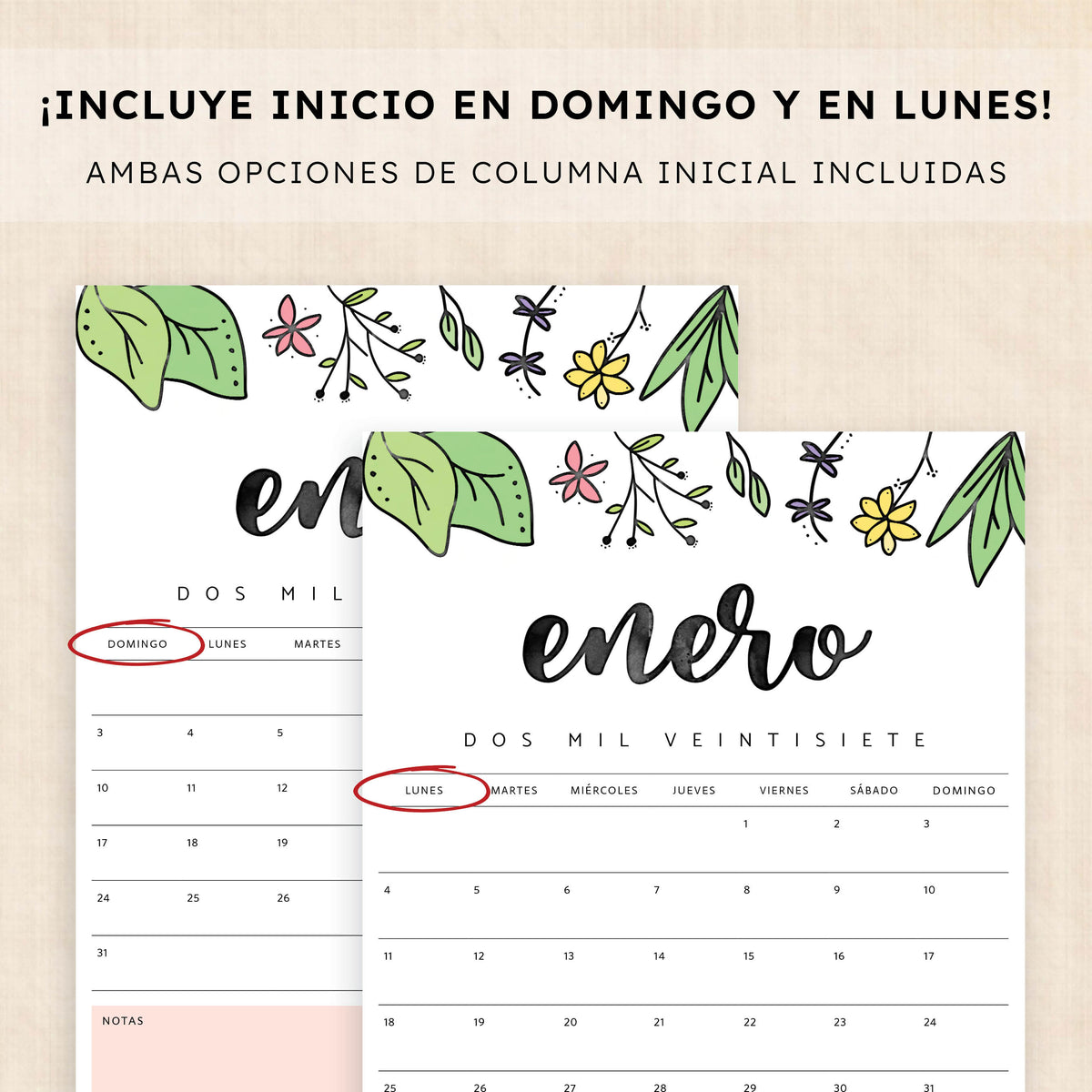 calendario 2027 para imprimir