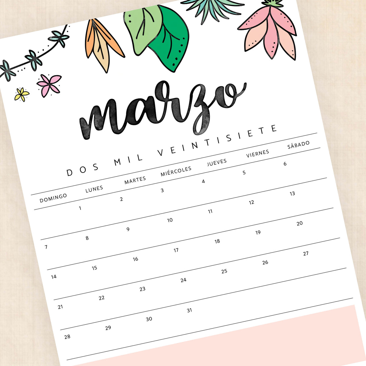 calendario 2027 para imprimir