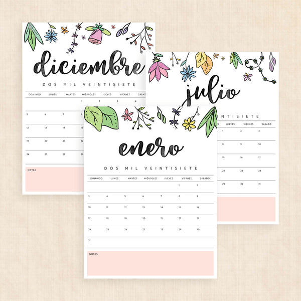 calendario 2027 para imprimir