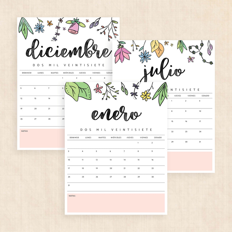 calendario 2027 para imprimir