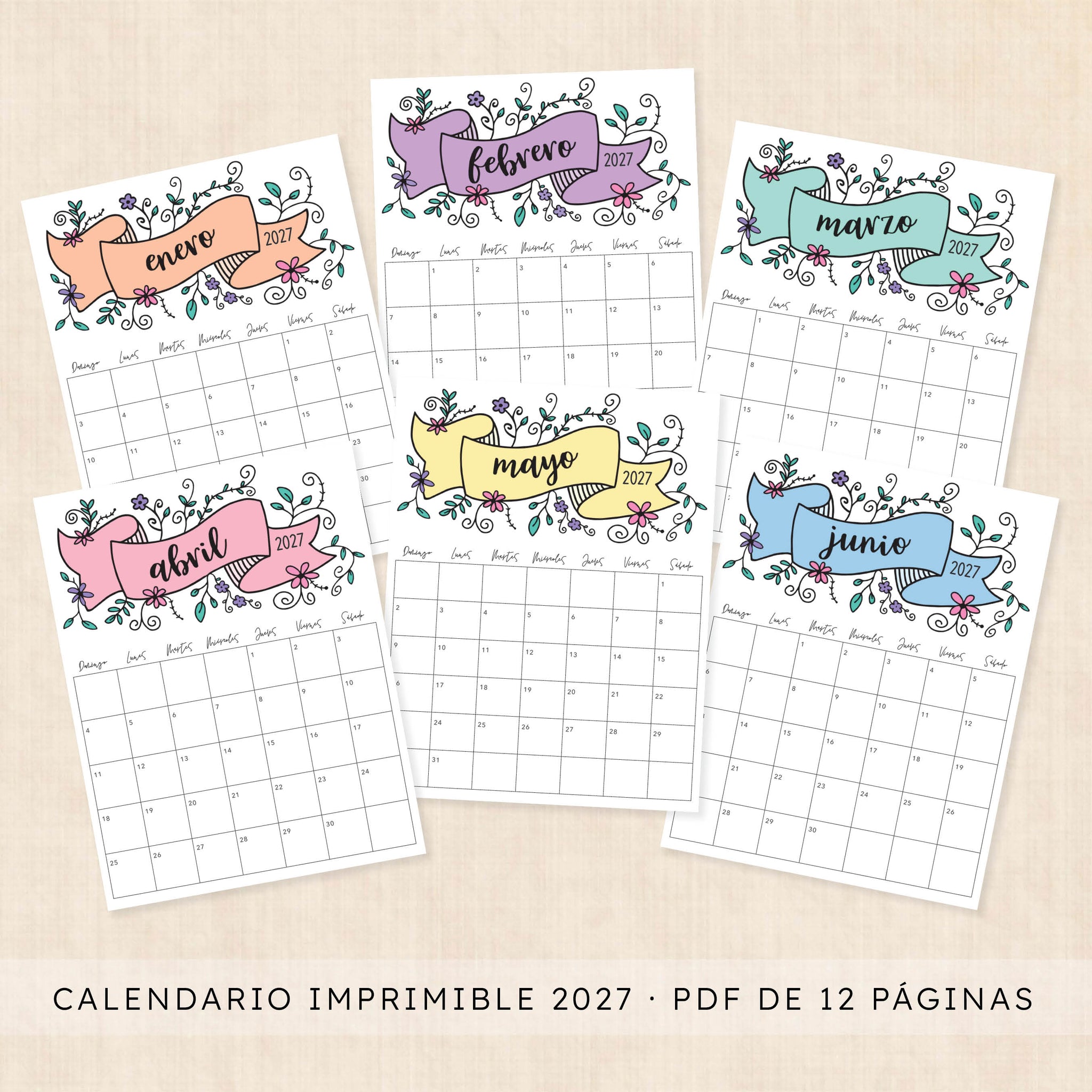 calendario 2027 para imprimir