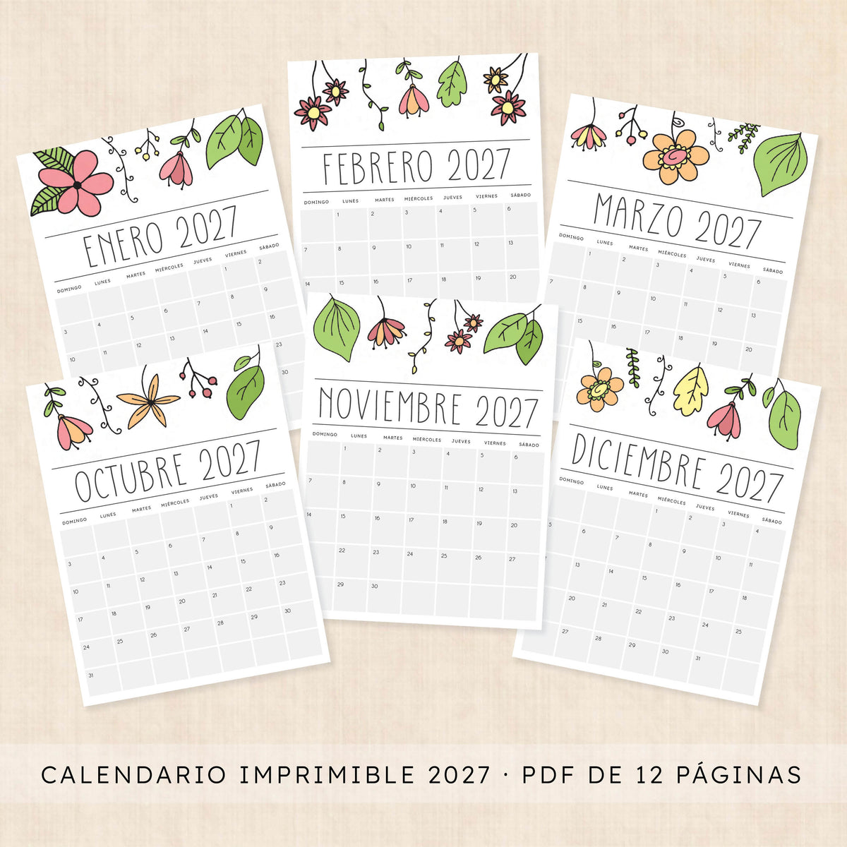 calendario 2027 para imprimir