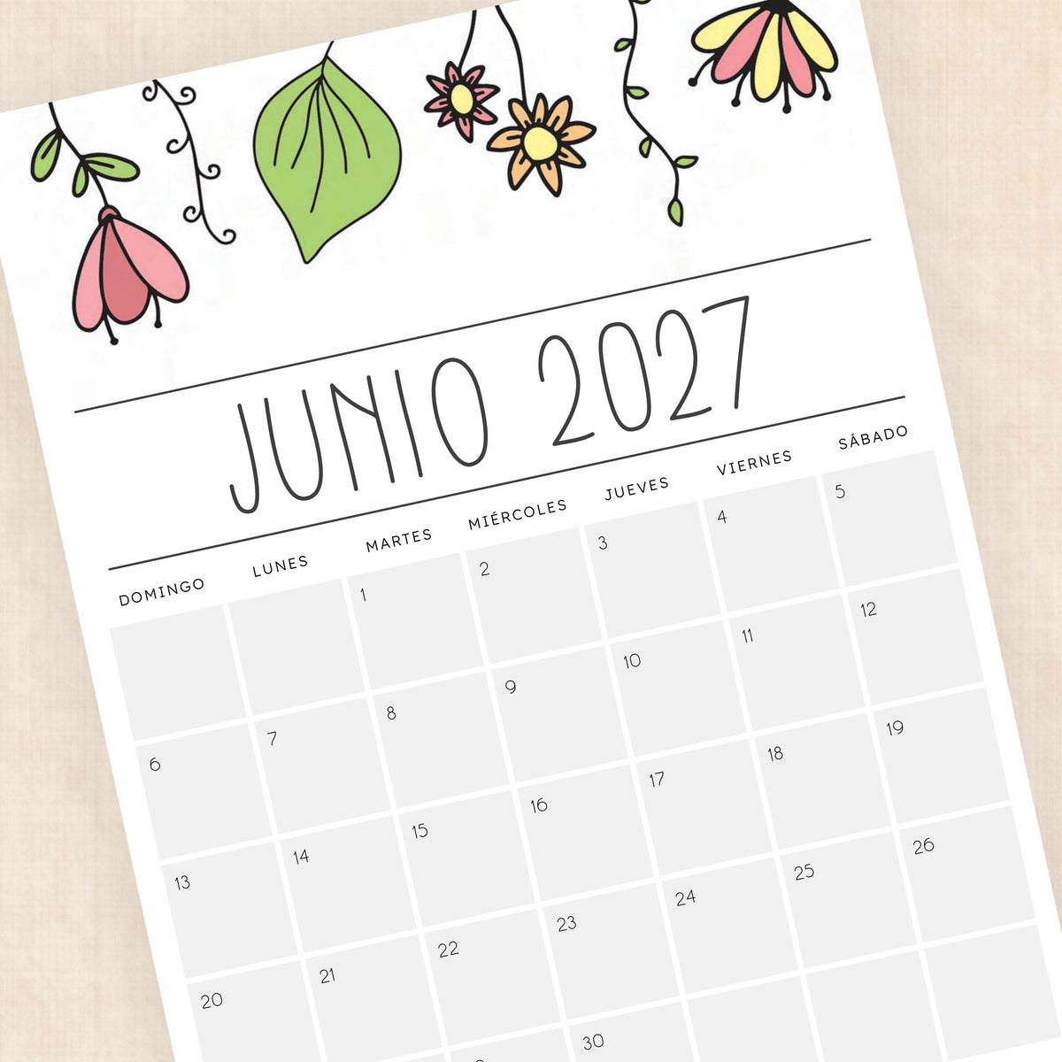 calendario 2027 para imprimir