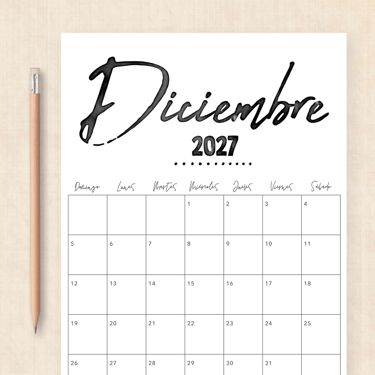 calendario 2027 para imprimir