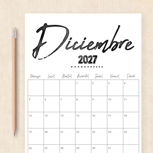 calendario 2027 para imprimir