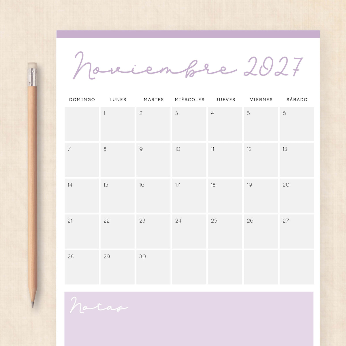 calendario 2027 para imprimir