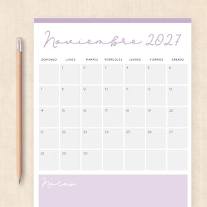 calendario 2027 para imprimir
