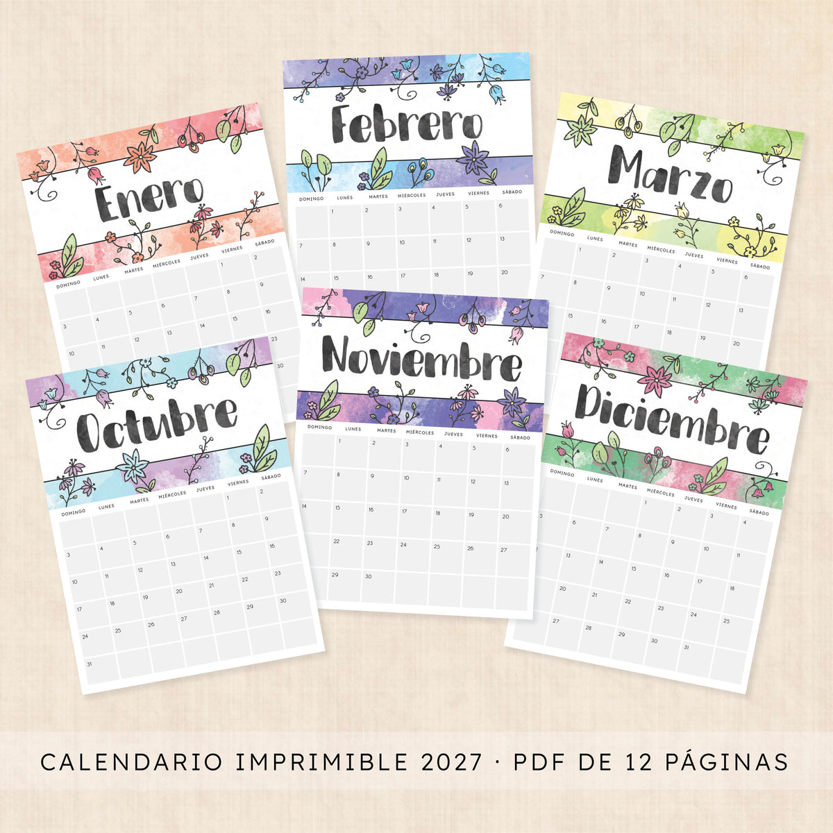 calendario 2027 para imprimir