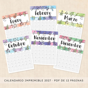 calendario 2027 para imprimir
