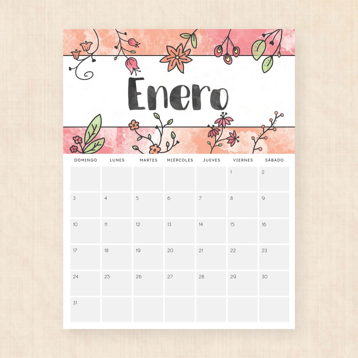 calendario 2027 para imprimir