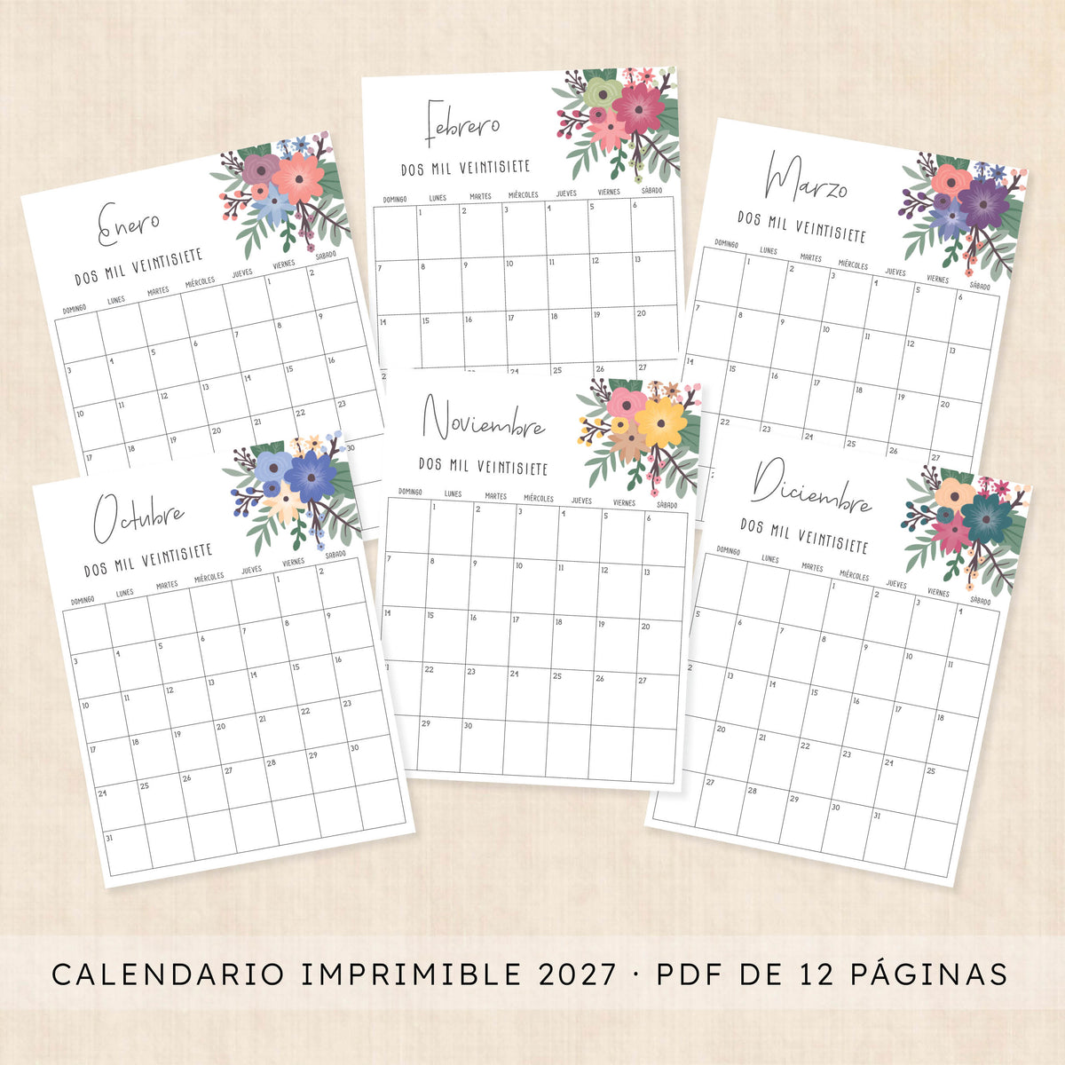 calendario 2027 para imprimir