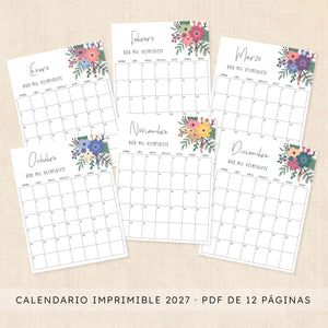 calendario 2027 para imprimir