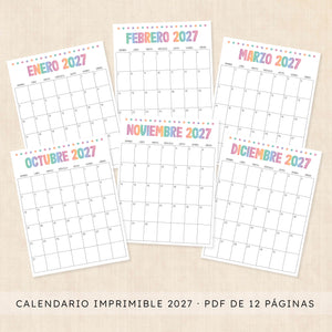 calendario 2027 para imprimir