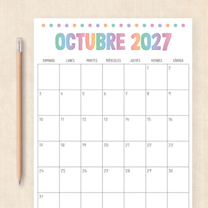 calendario 2027 para imprimir