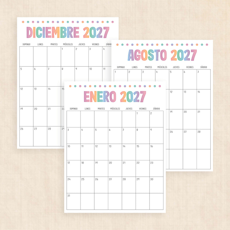 calendario 2027 para imprimir