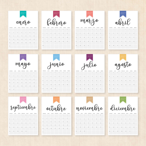 calendario 2027 para imprimir