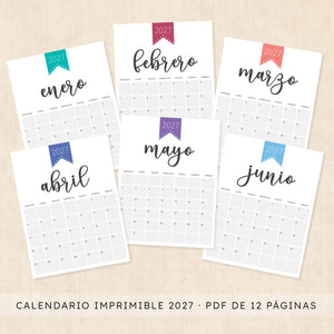 calendario 2027 para imprimir