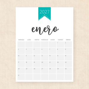 calendario 2027 para imprimir