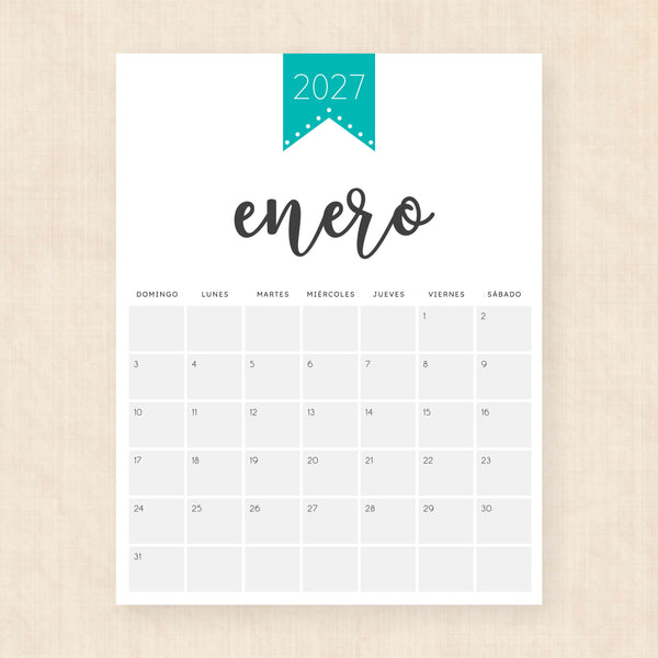calendario 2027 para imprimir