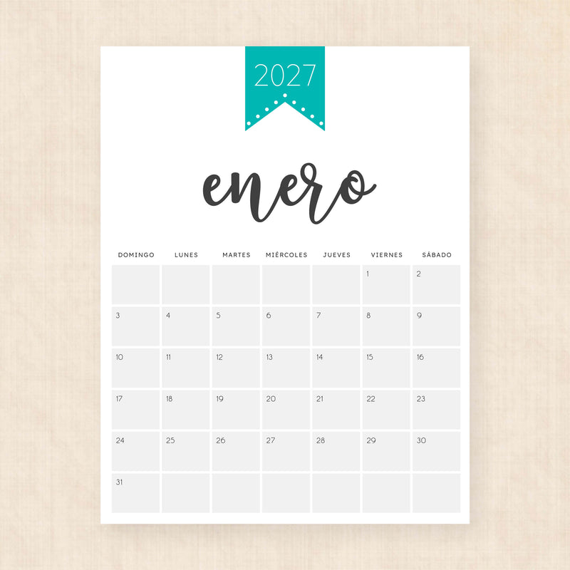 calendario 2027 para imprimir