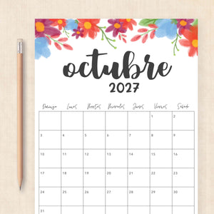 calendario 2027 para imprimir