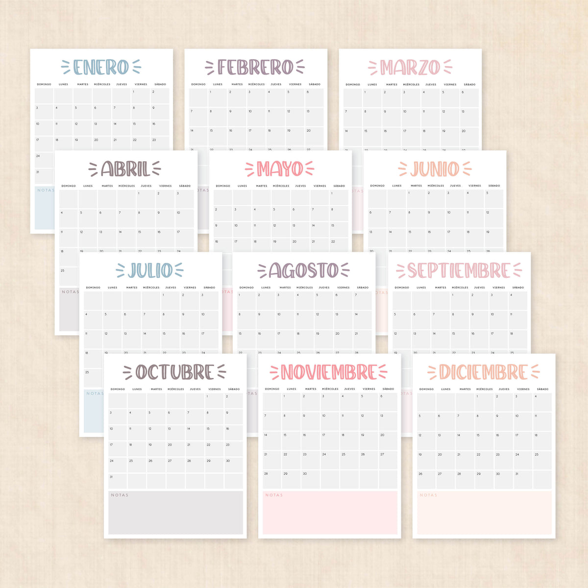 calendario 2027 para imprimir