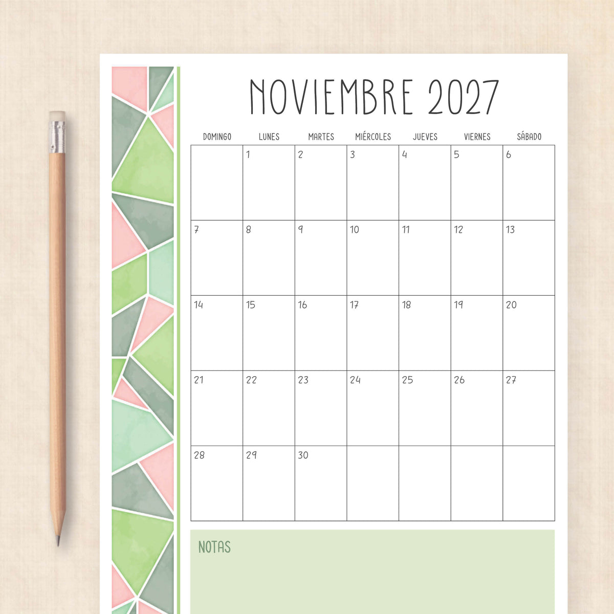 calendario 2027 para imprimir