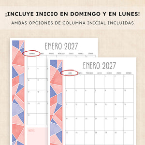 calendario 2027 para imprimir