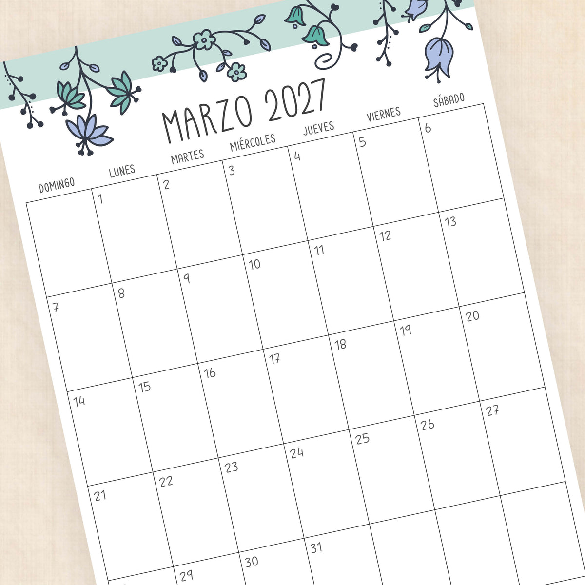 calendario 2027 para imprimir