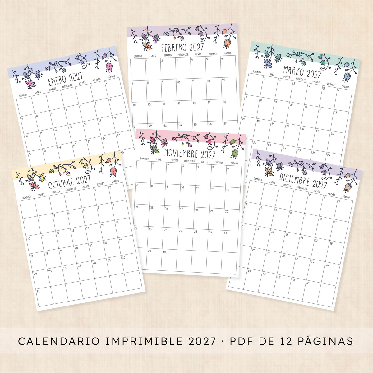 calendario 2027 para imprimir