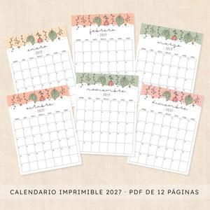 calendario 2027 para imprimir