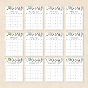 calendario 2027 para imprimir