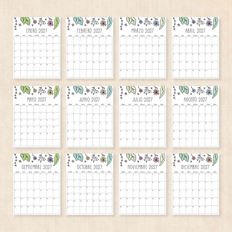 calendario 2027 para imprimir