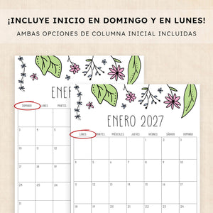 calendario 2027 para imprimir