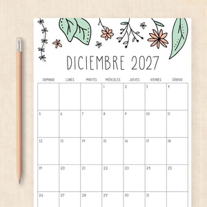 calendario 2027 para imprimir