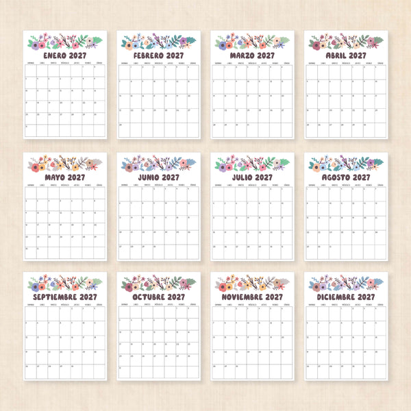 calendario 2027 para imprimir