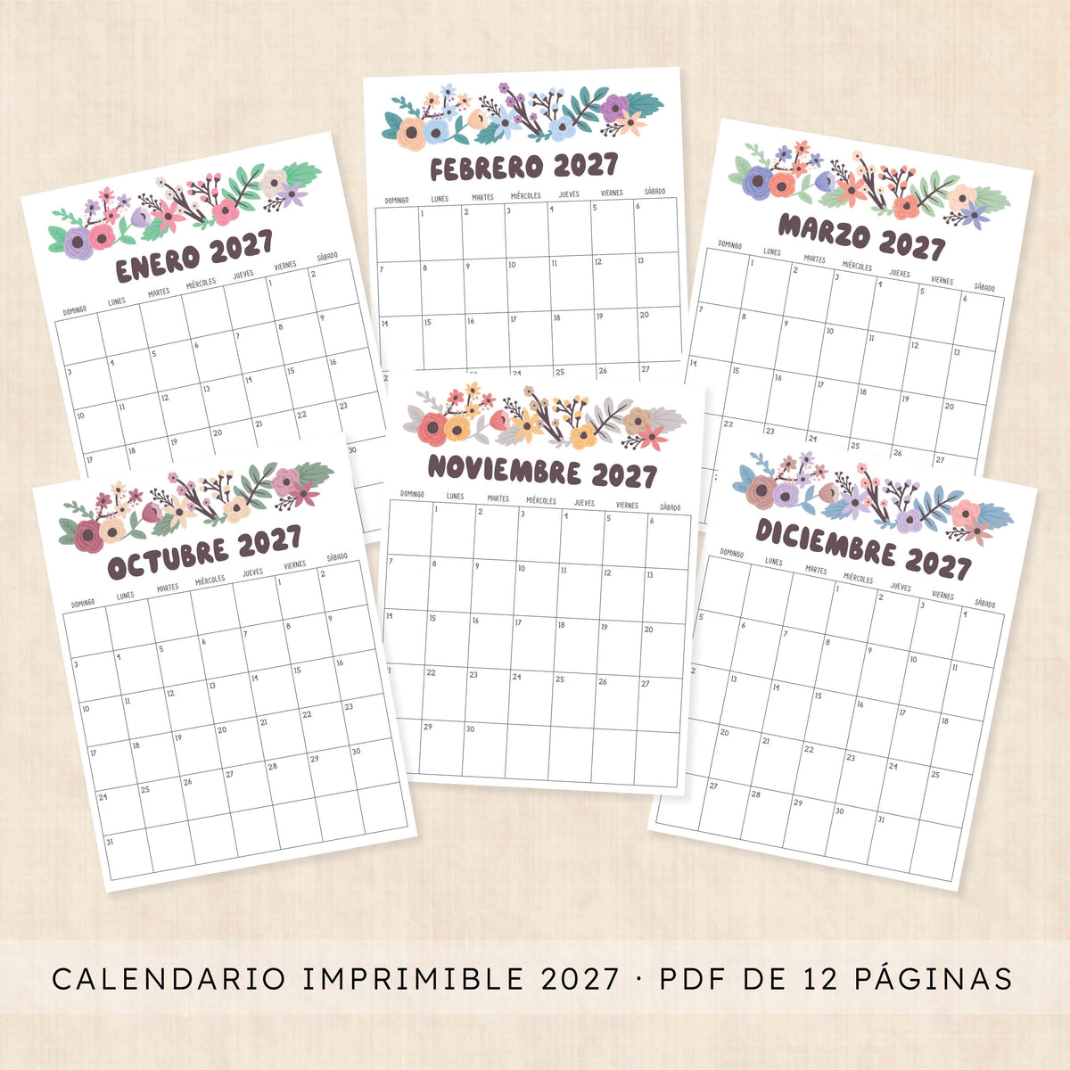 calendario 2027 para imprimir