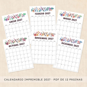 calendario 2027 para imprimir