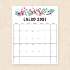 calendario 2027 para imprimir