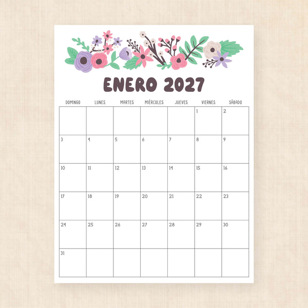 calendario 2027 para imprimir
